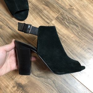 Tahari Block Heel Suede Peep-Toe Shoes